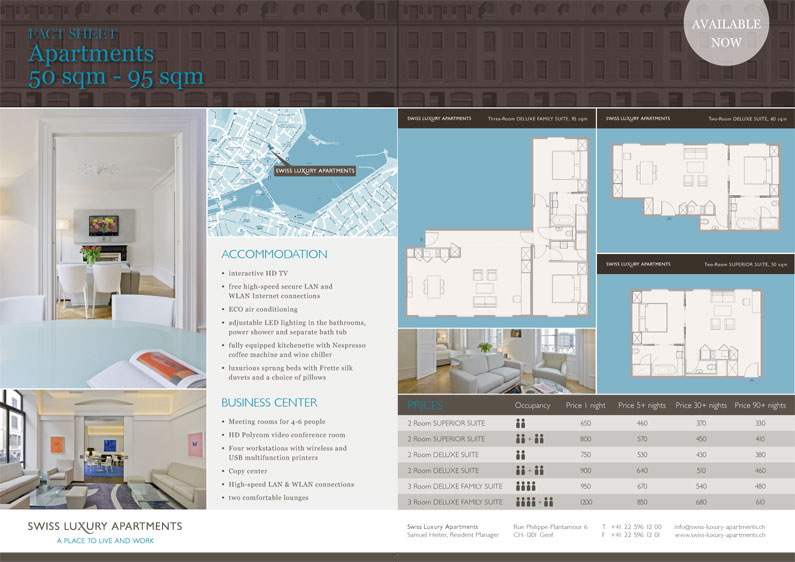 Dossier Vermietung Swiss Luxury Apartments Factsheet