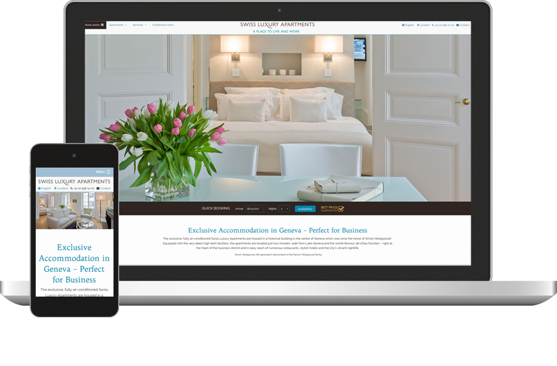 Website Swiss Luxury Apartments Webdesign