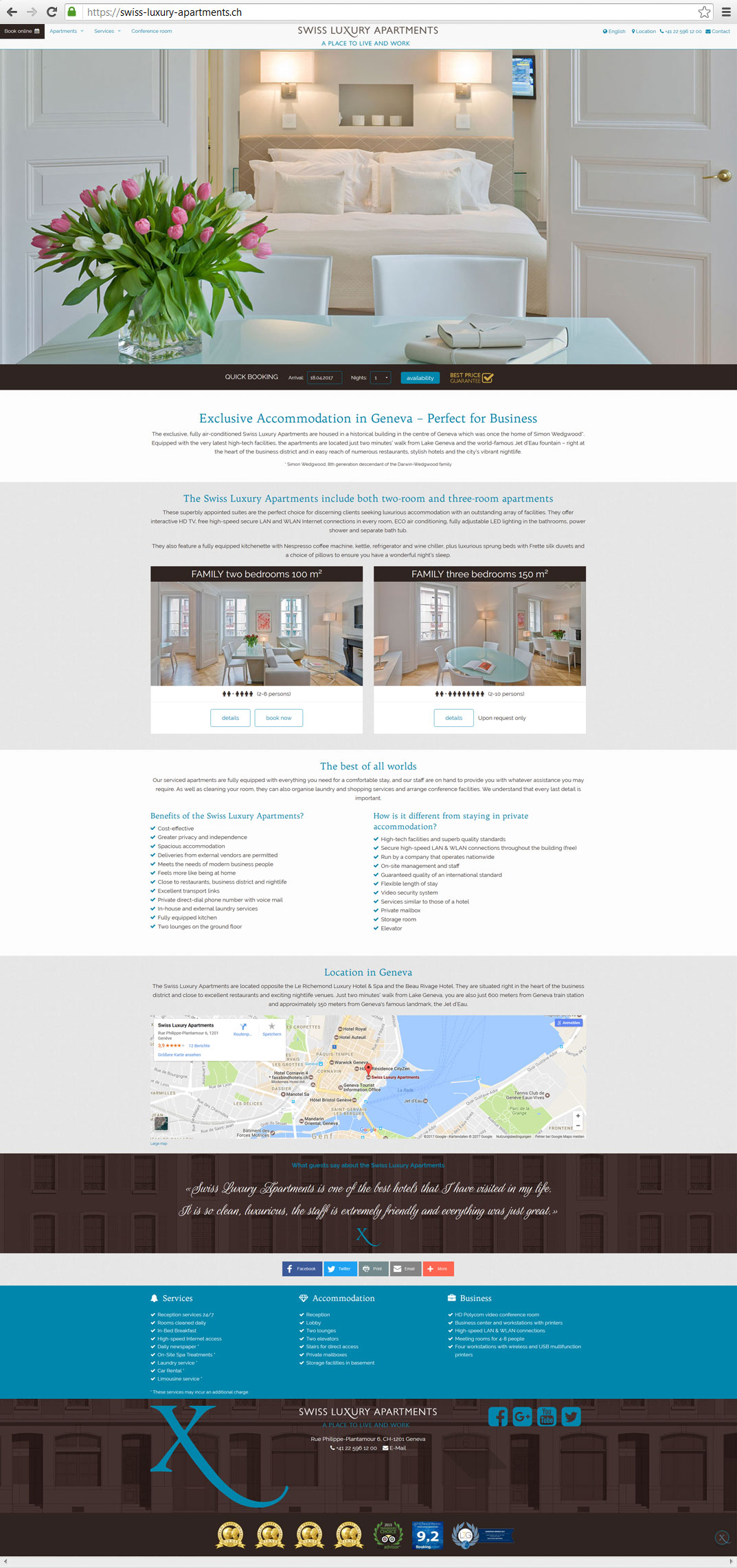 Webdesign Swiss Luxury Apartments Webdesign