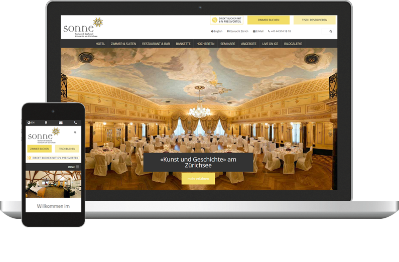 Romantik Seehotel Sonne Responsive Website