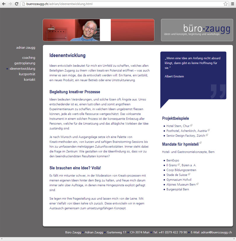 Webseite Büro Zaugg
