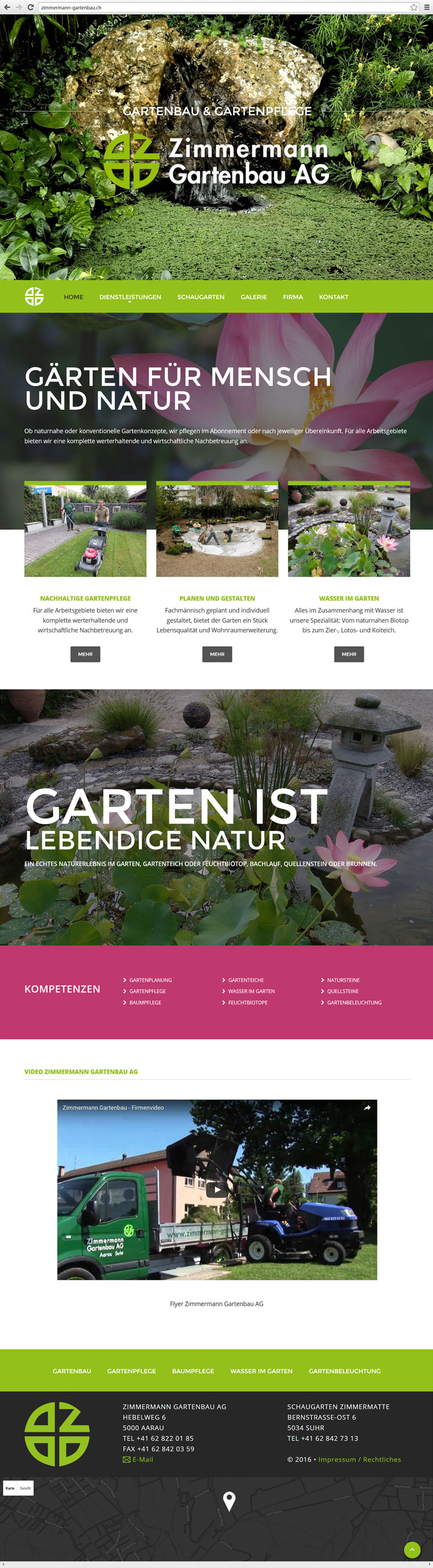 Web Design Zimmermann Gartenbau AG