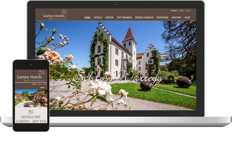 Garten Hotels Schweiz Webdesign