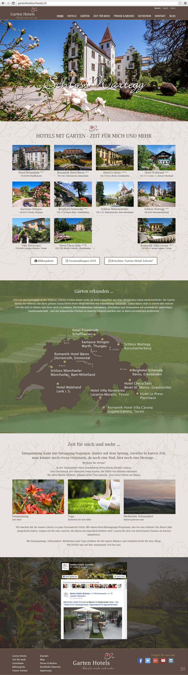 Garten Hotels Schweiz Webdesign